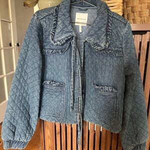 Avec Les Filles Quilted Blue Jean Jacket
